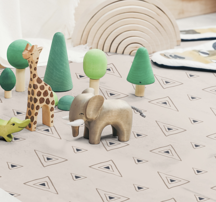 Stijlvol driehoekspatroon vinyl tapijt baby - TenStickers