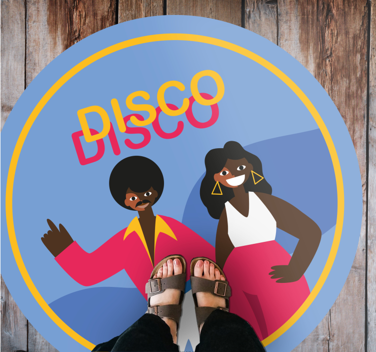 Stijlvolle discovibes vinyl tapijt rond - TenStickers