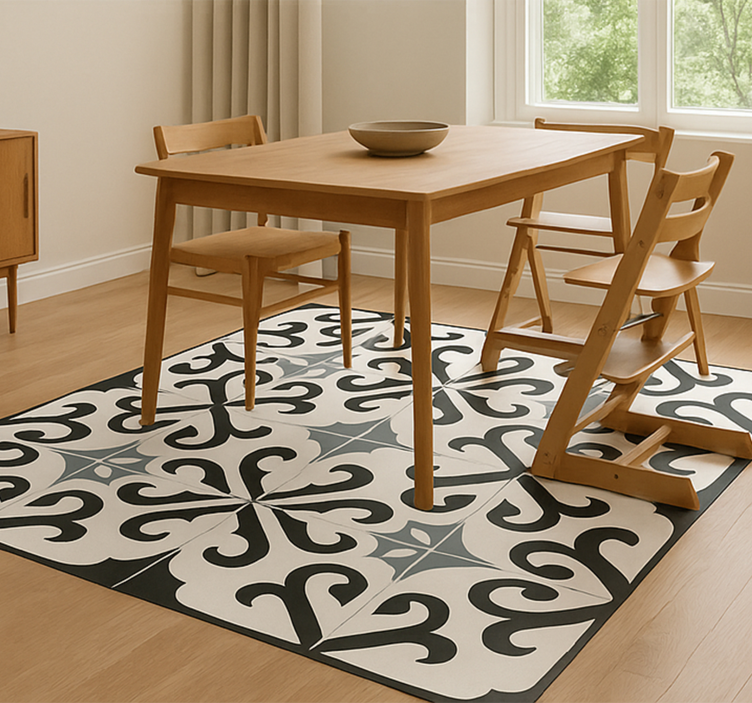 Stokke tripp trapp vinyl tapijt eetkamer - TenStickers