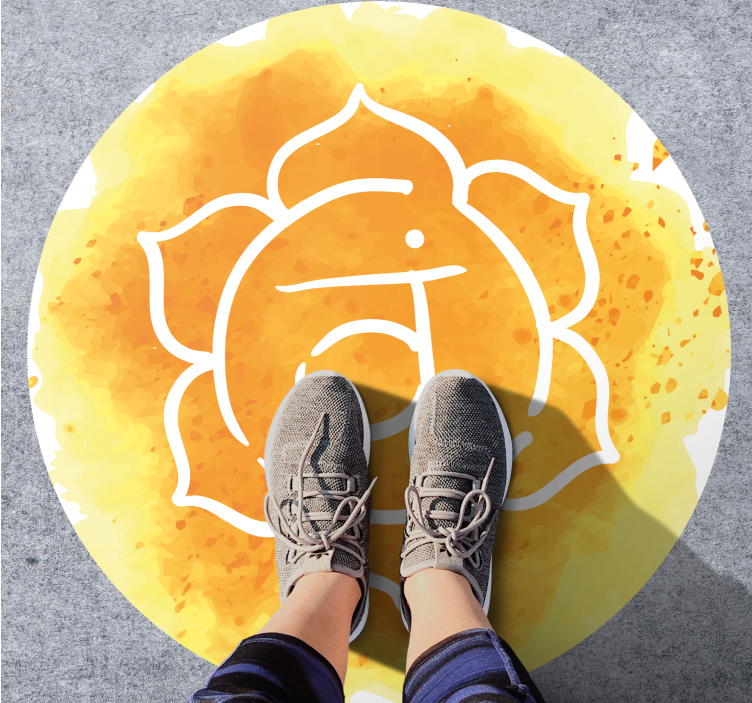 Stralend chakra symbool vinyl tapijt mandala - TenStickers
