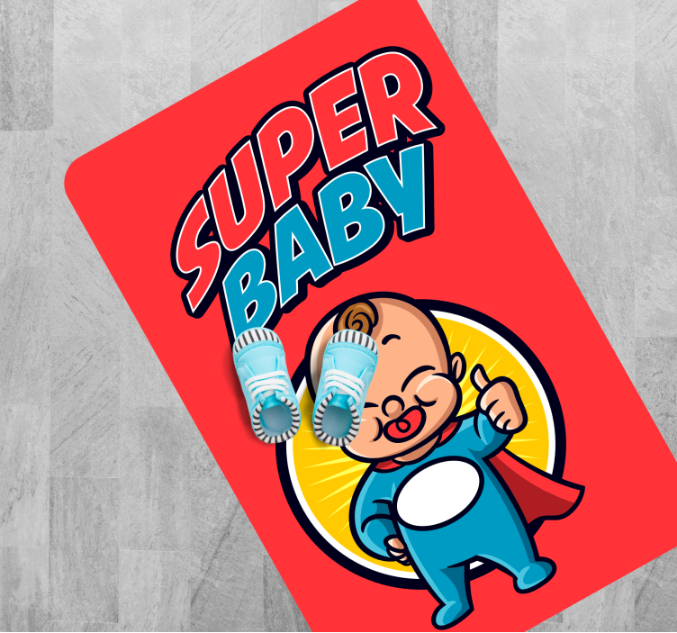 Superheld baby-thema vinyl tapijt baby - TenStickers