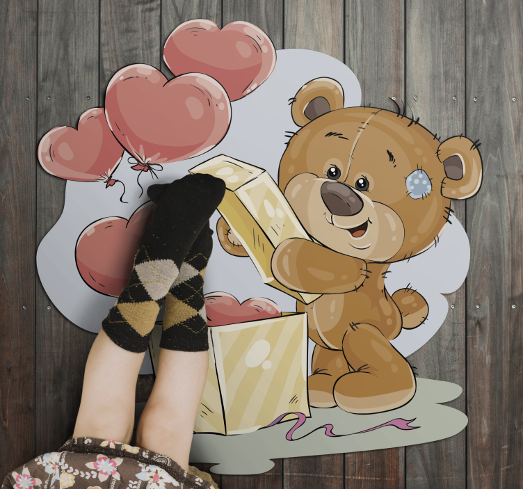 Teddy Bear Celebration Vinyl vloerbedekking baby - TenStickers