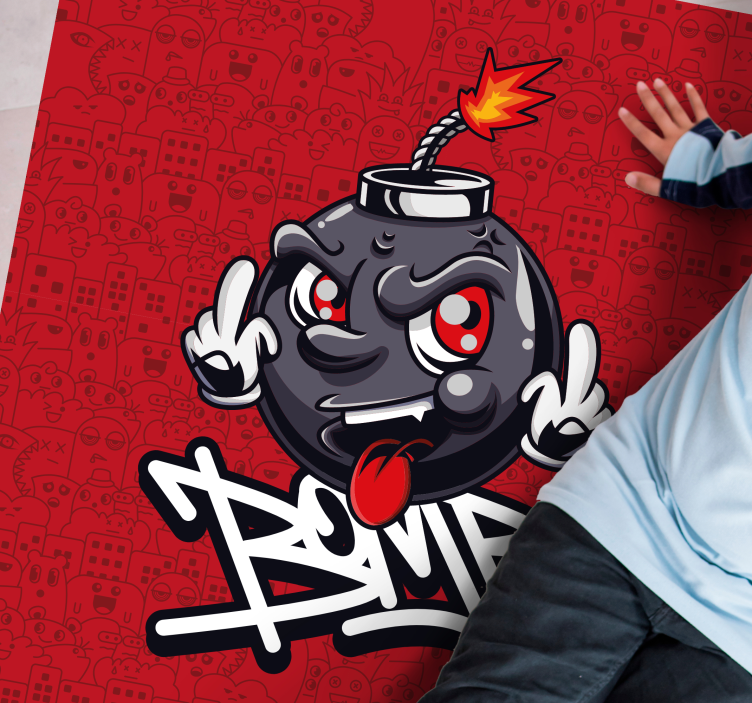 Tekenfilmbomkarakter vinyl tapijt tiener - TenStickers