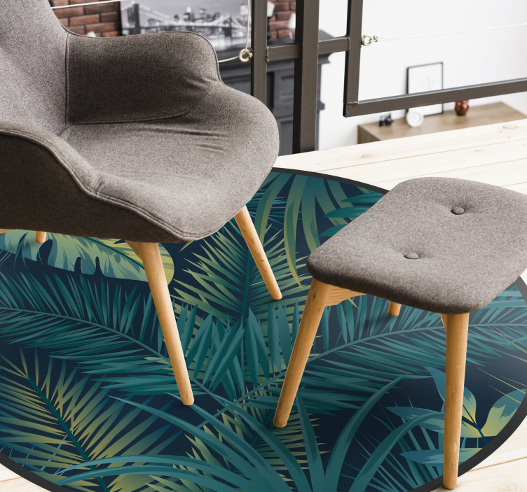 Tropisch bladensemble vinyl tapijt bloemen en planten - TenStickers