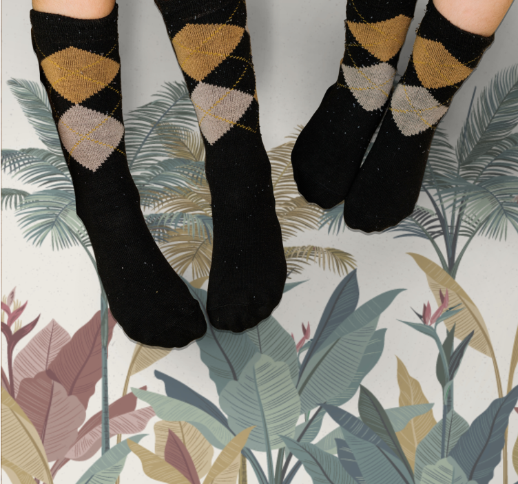 Tropisch plantenpalet vinyl tapijt natuur - TenStickers