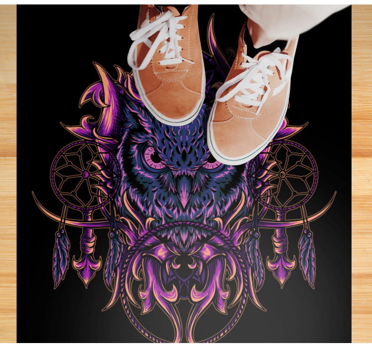 Uil dromenvanger kunst dieren vinyl tapijt - TenStickers