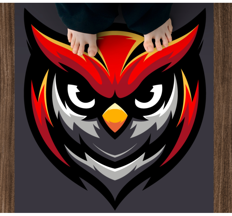 Uil grafische vetgedrukt vinyl tapijt tiener - TenStickers