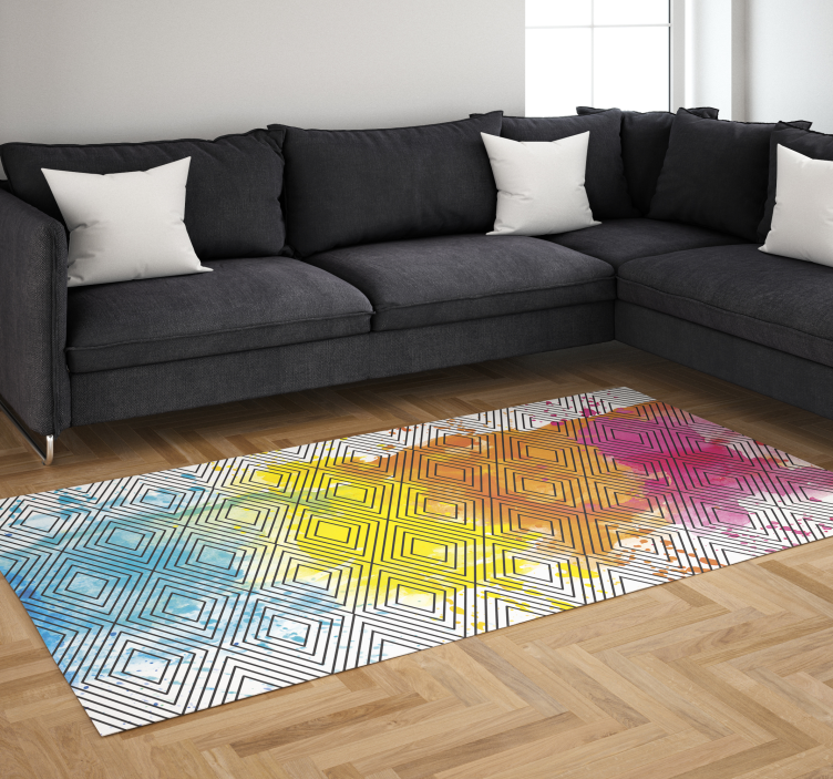 Veelkleurig geometrisch patroon Modern vinyl vloerkleed - TenStickers