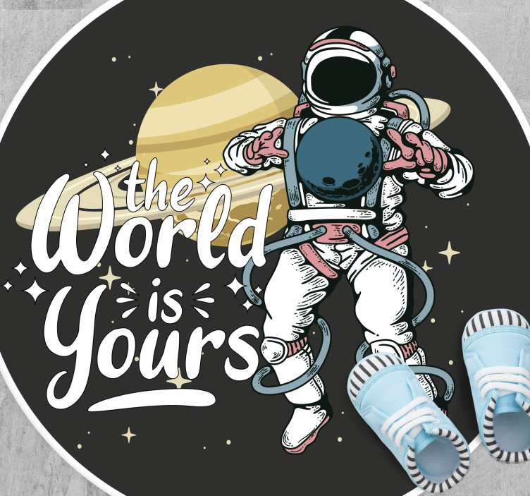 Verkenning door astronauten vinyl tapijt tiener - TenStickers