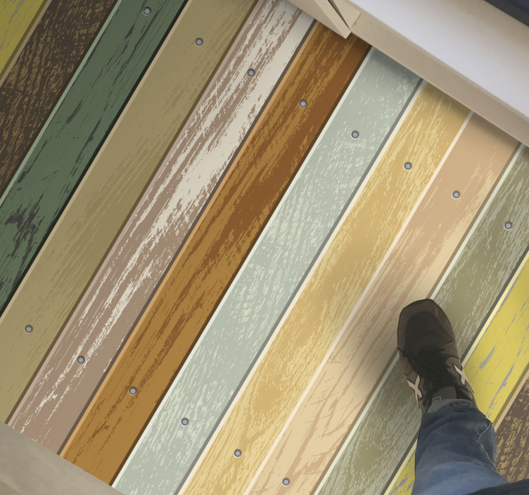 Verontruste strepen vinyl tapijt houtstructuur - TenStickers