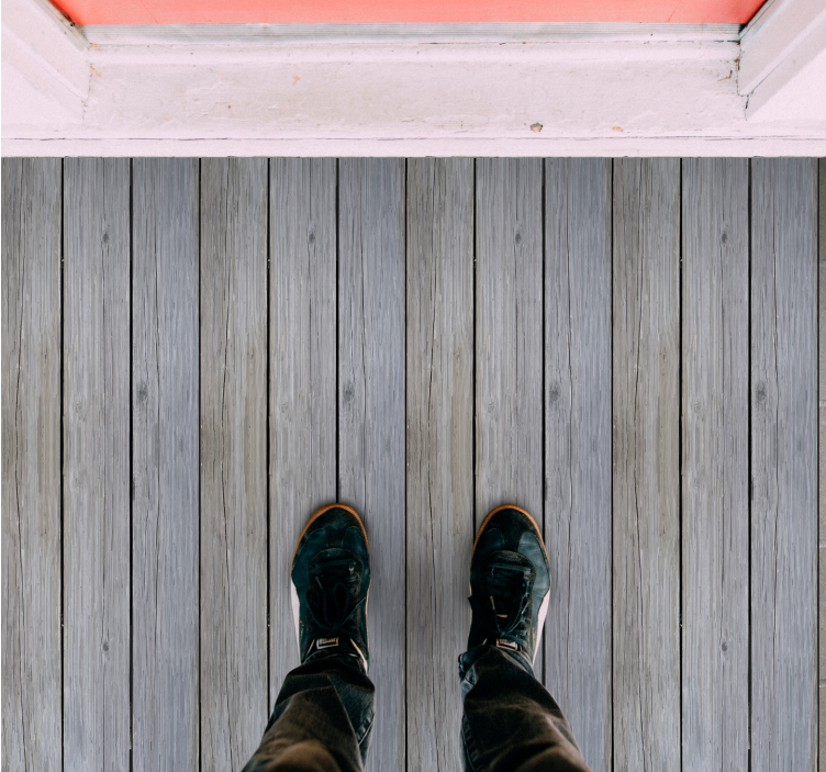 Verweerde grijze planken vinyl tapijt houtstructuur - TenStickers