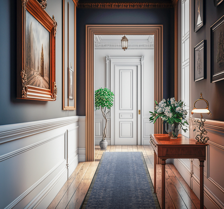 Vintage blauw vinyl tapijt - TenStickers