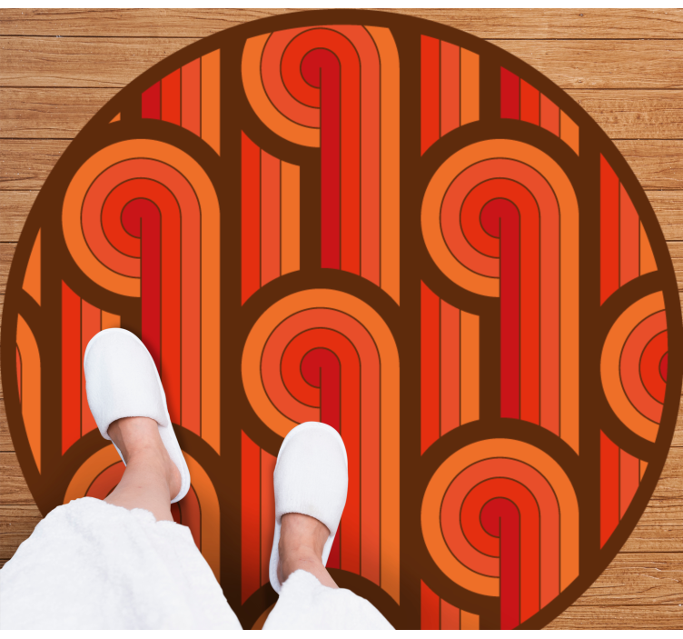 Vintage ronde afbeelding vinyl tapijt rond - TenStickers