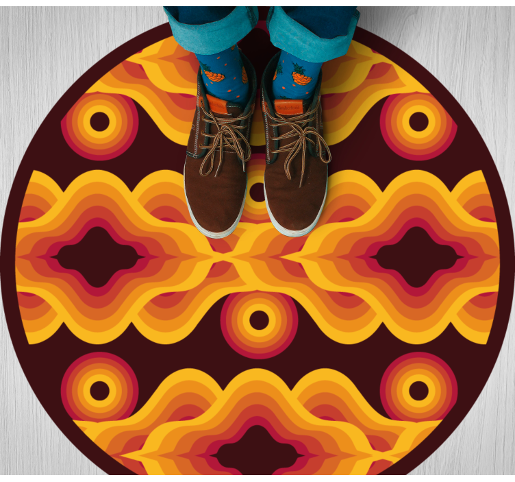 Vintage spiraalmotief vinyl tapijt mozaïek - TenStickers