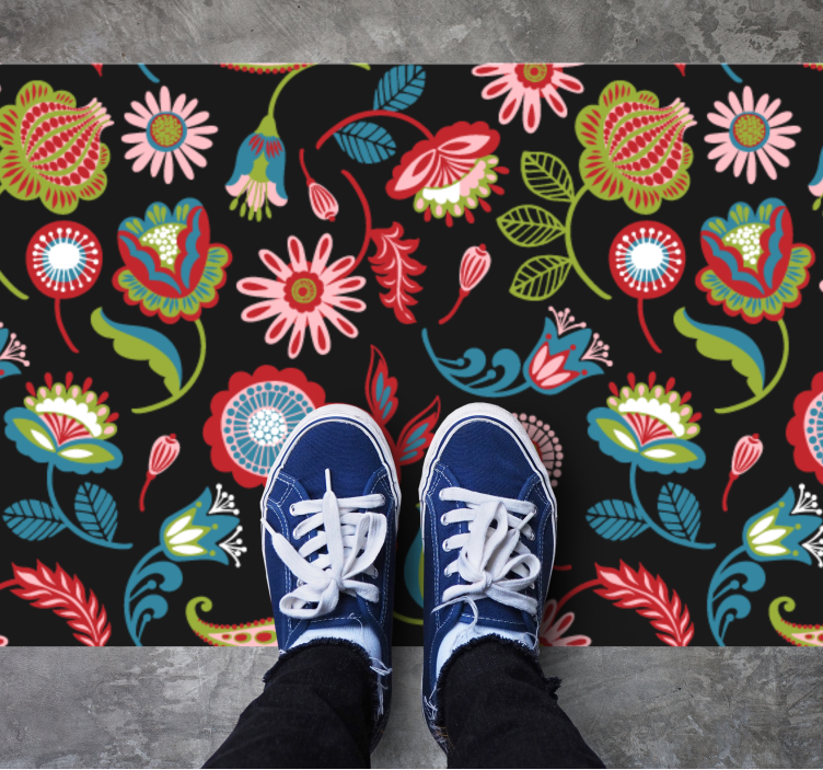 Vinyl tapijt bloemen en planten bloeiende inspiratie - TenStickers