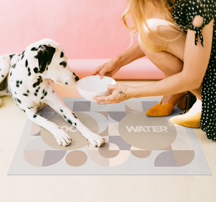 Vinyl tapijt dieren water en voer voor honden - TenStickers