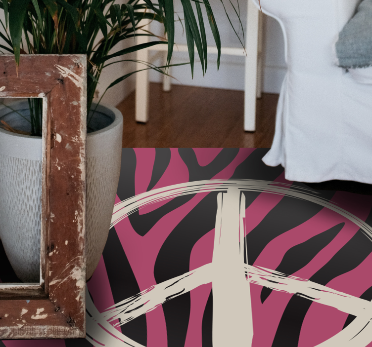 Vredestekenpatroon vinyl vloerkleed dierenprint - TenStickers