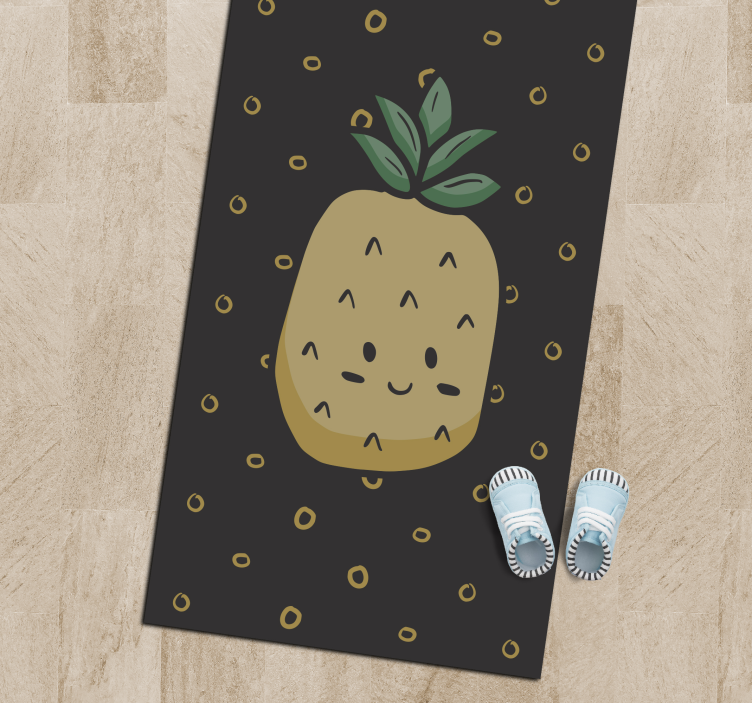 Vrolijke ananas vinyl tapijt kind - TenStickers