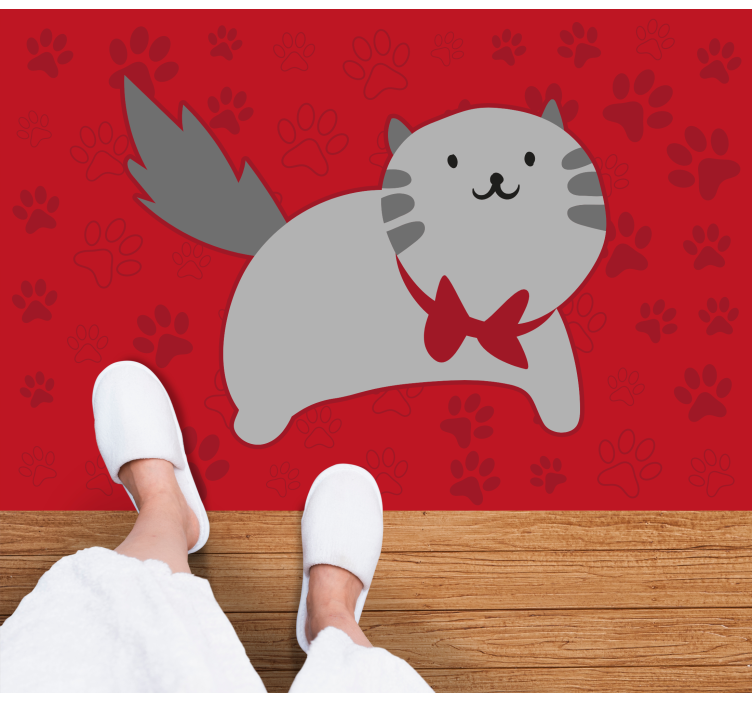 Vrolijke kattenillustratie dieren vinyl tapijt - TenStickers