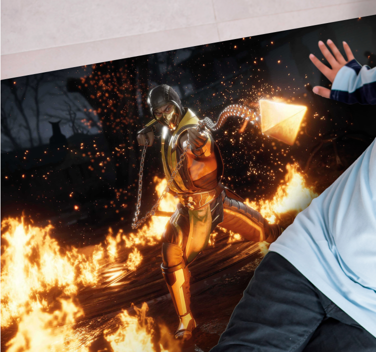 Vurige karakteractie vinyl tapijt tiener - TenStickers