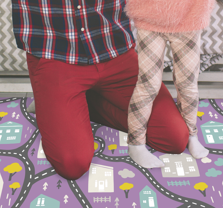 Wegenkaart spelen vinyl tapijt snelwegen - TenStickers