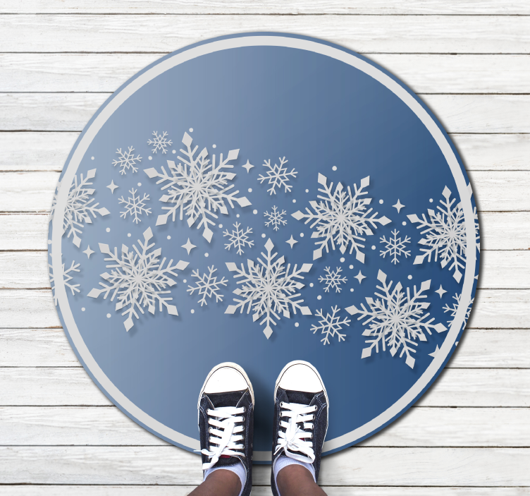 Winterse sneeuwvlokken vinyl tapijt kerstmis - TenStickers