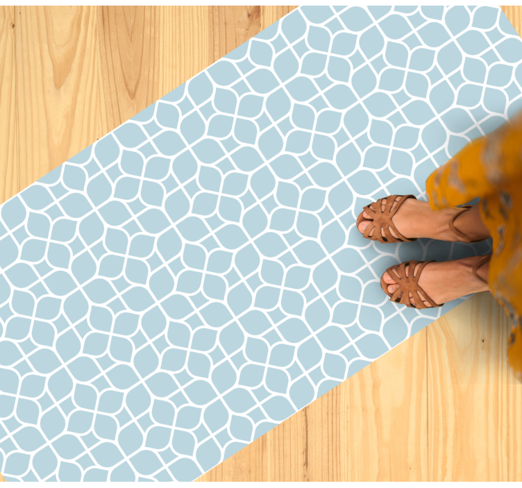 Witte en grijze elementen vinyl tapijt geometrisch - TenStickers