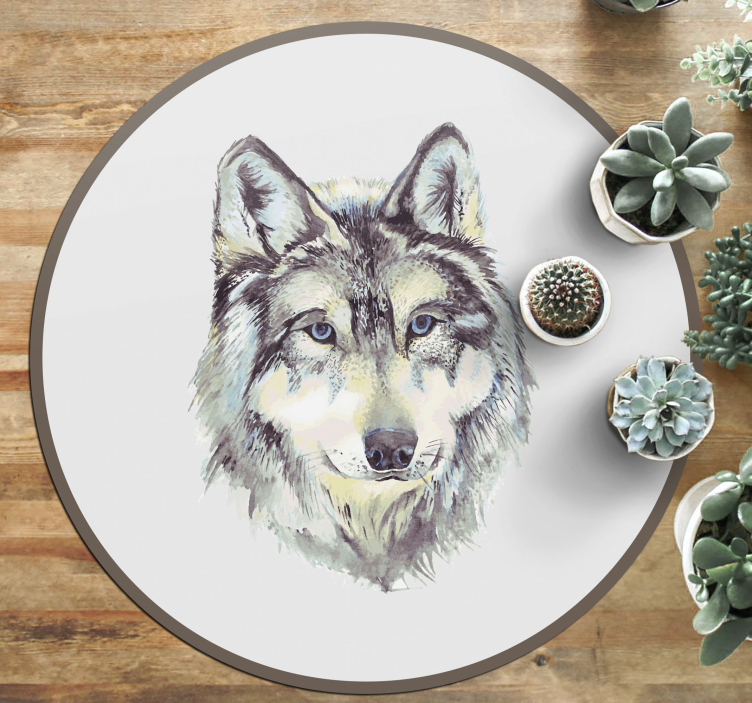 Wolf illustratie dieren vinyl tapijt - TenStickers