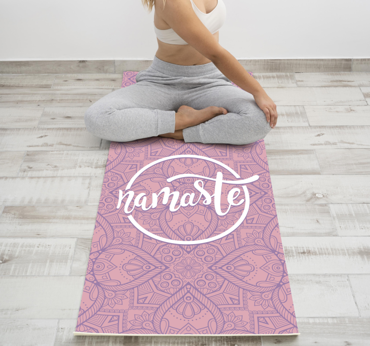 Yoga vinyl tapijt met naam - TenStickers