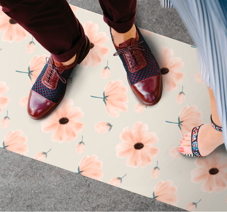 Zacht motief vinyl tapijt bloemen en planten - TenStickers