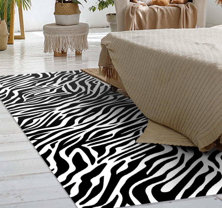 Zebrastreep stijl vinyl vloerkleed dierenprint - TenStickers