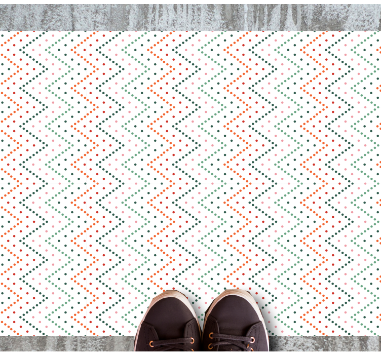 Zigzag kleurenpatroon vinyl tapijt etnisch - TenStickers