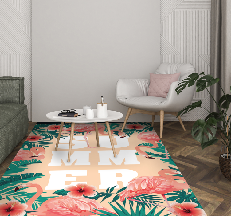 Zomer flamingo thema vinyl tapijt evenement - TenStickers