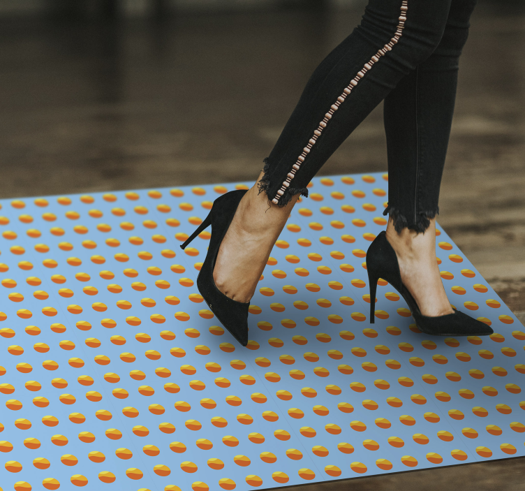 Zonneschijn sinaasappelen patroon vinyl tapijt houtstructuur - TenStickers