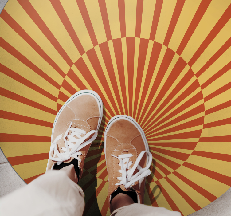 Zonnestraal cirkelpatroon vinyl tapijt strepen - TenStickers