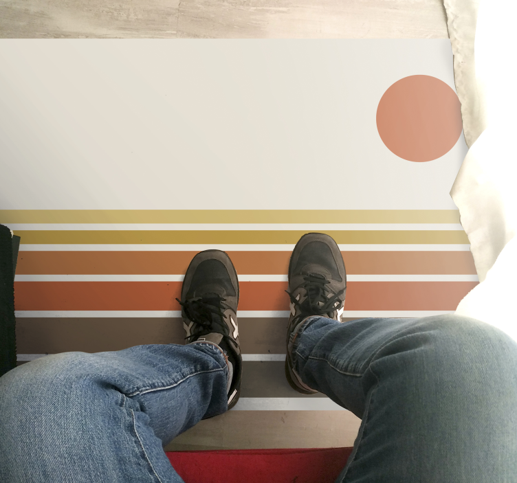 Zonsondergang strepenpatroon vinyl tapijt slaapkamer - TenStickers