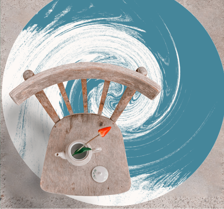 Zwierig Blauw Abstract Rond vinyl tapijt - TenStickers