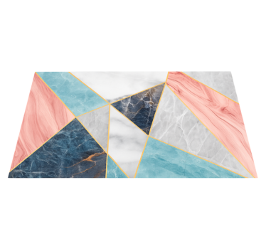 Kleurrijk geometrisch ontwerp marmeren vinyl tapijt - TenStickers
