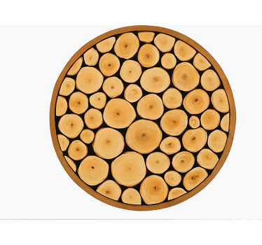Natuurlijke houten plak vinyl tapijt eetkamer - TenStickers