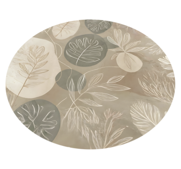 Neutrale botanische abstract vinyl tapijt eetkamer - TenStickers