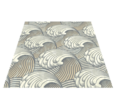 Vinyl tapijt eetkamer vintage golven - TenStickers