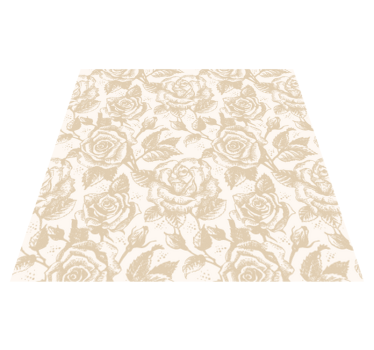 Vinyl tapijt eetkamer beige vintage rozen - TenStickers