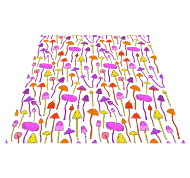 Vinyl tapijt eetkamer hallucinogene paddenstoelen patroon - TenStickers