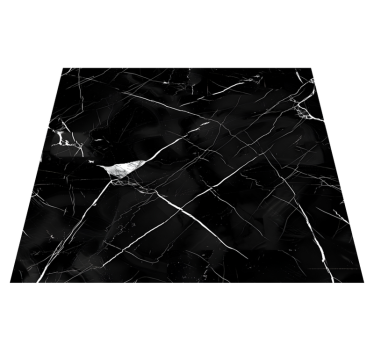 Vinyl tapijt eetkamer zwart marmer voor tafel - TenStickers