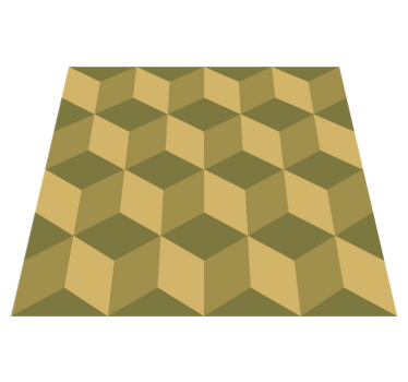 Vinyl tapijt eetkamer beige 3d kubussen - TenStickers