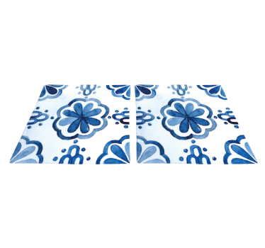 Vinyl tapijt eetkamer met bloemen cementtegels patronen - TenStickers