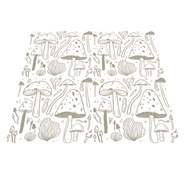 Vinyl tapijt eetkamer beige paddenstoelenpatroon - TenStickers