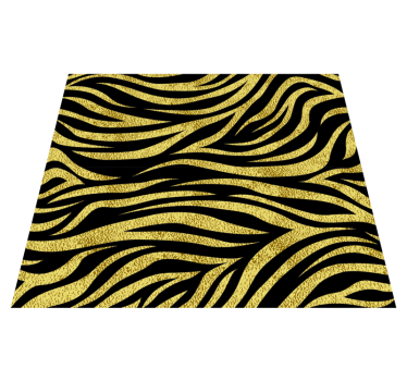 Vinyl vloerkleed dierenprint gouden zebra patroon - TenStickers