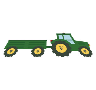 Vinyl tapijt kind groene tractor en wagen - TenStickers