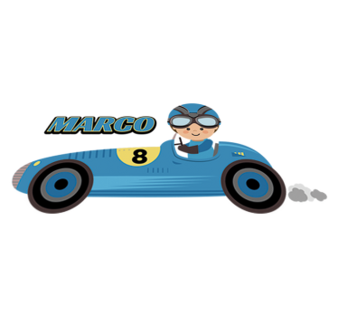 Vinyl tapijt kind formule 1 auto met naam - TenStickers